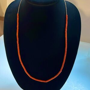 Vintage Krementz Coral and Gold Tone Necklace